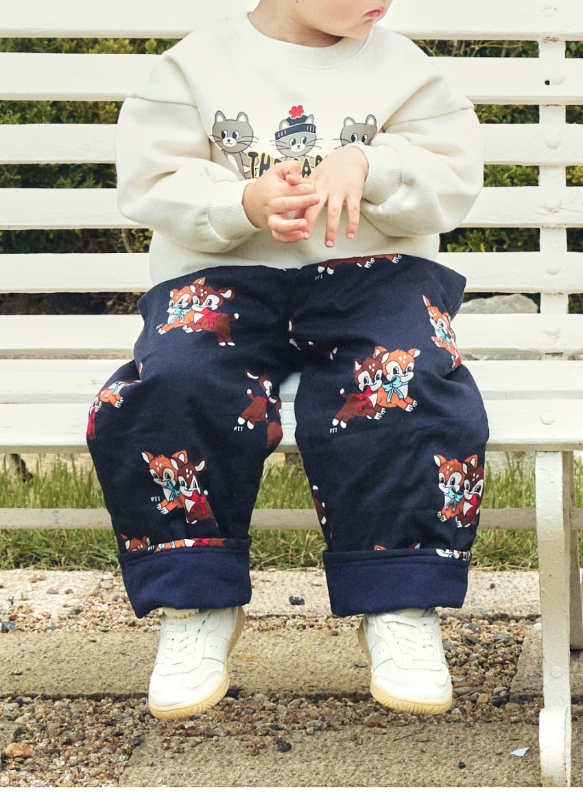 Woven Digital Print Padded Pants