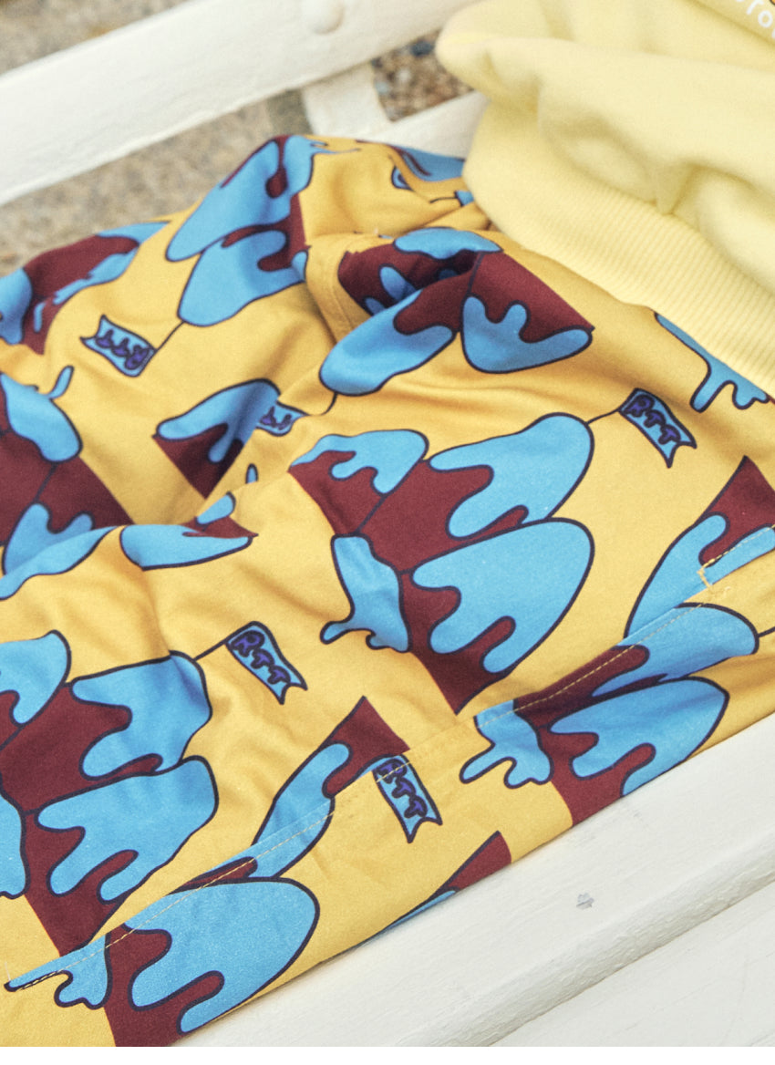 Woven Digital Print Padded Pants