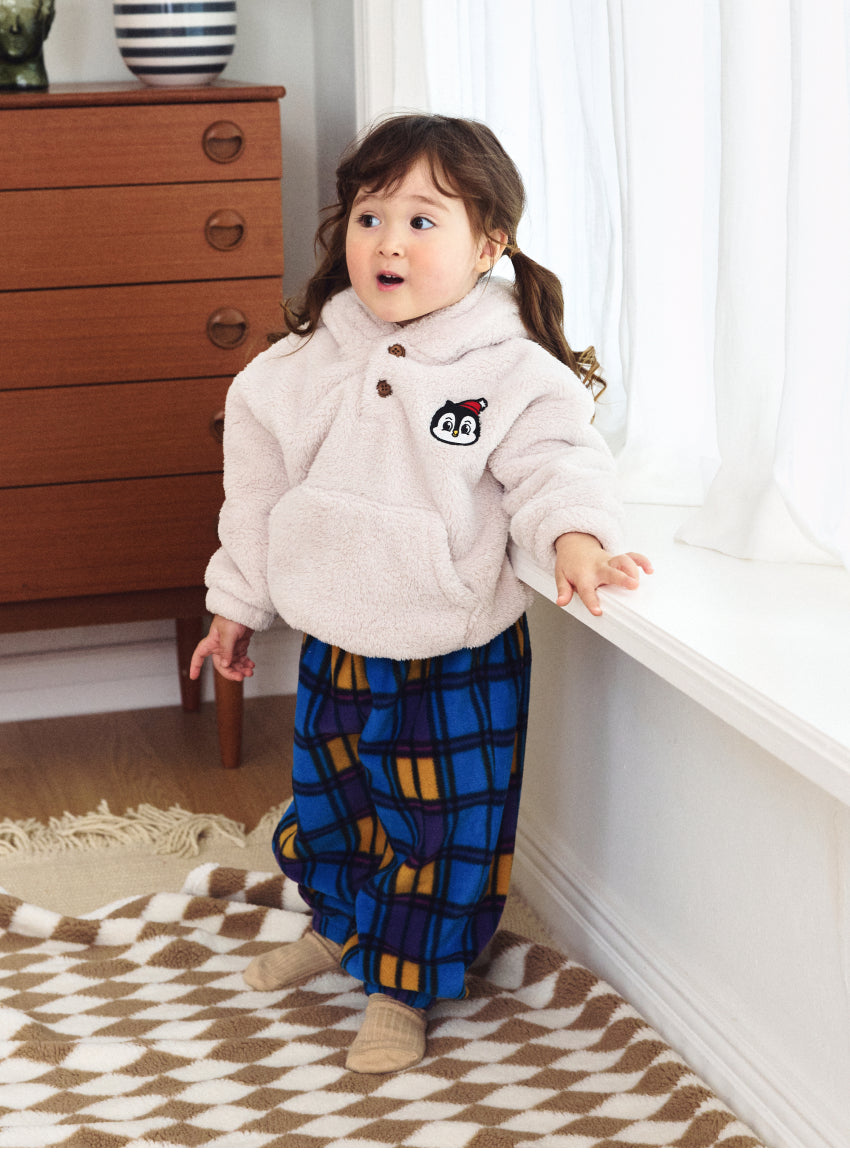 Fleece Check Loose Pants