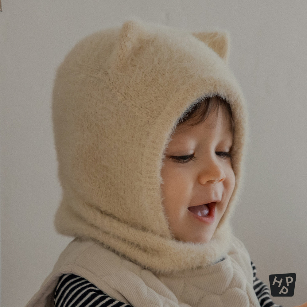Mink Fluffy Knit Baby Balaclava