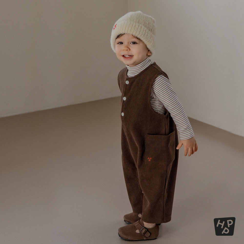 Brownie Fleece Lined Corduroy Baby Jumpsuit