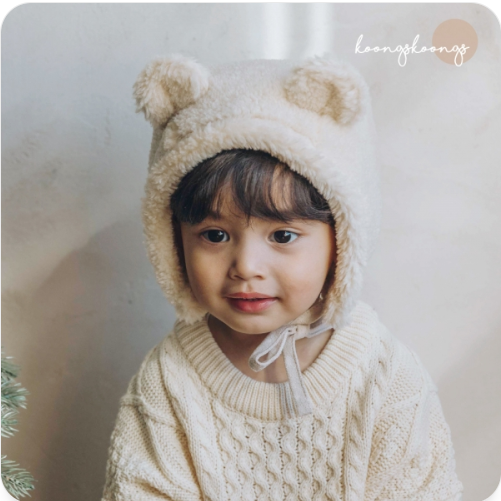 KoongsKoongs Fluffy Hat - My Teddy Bear(Cream)