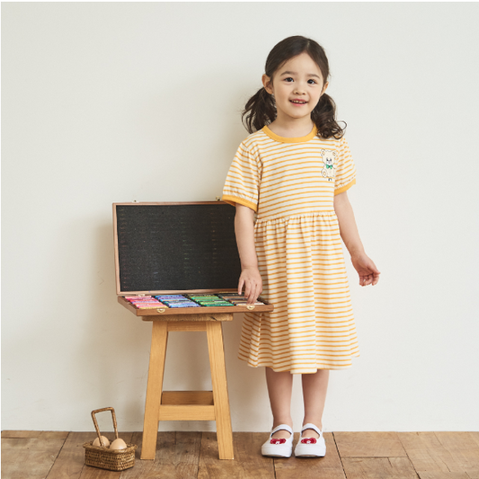 Shine Stripe Dress Yellow