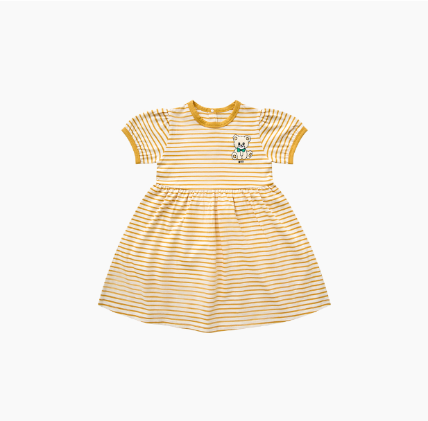 Shine Stripe Dress Yellow