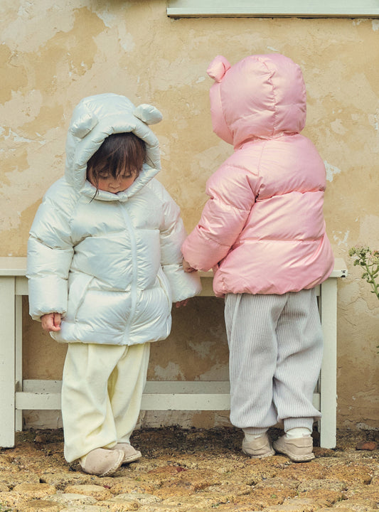 Glossy Polyester Mid-Length Down Jacket