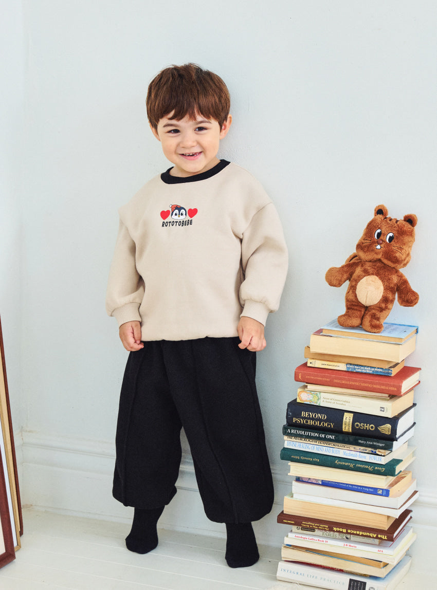 Brushed French Terry Color Block Loose Fit Set