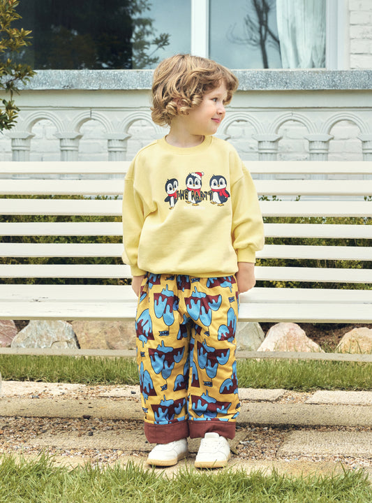 Woven Digital Print Padded Pants