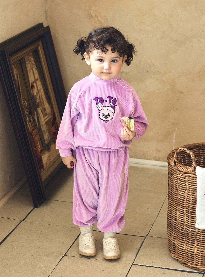 Velour Rib Mock Neck Raglan Set