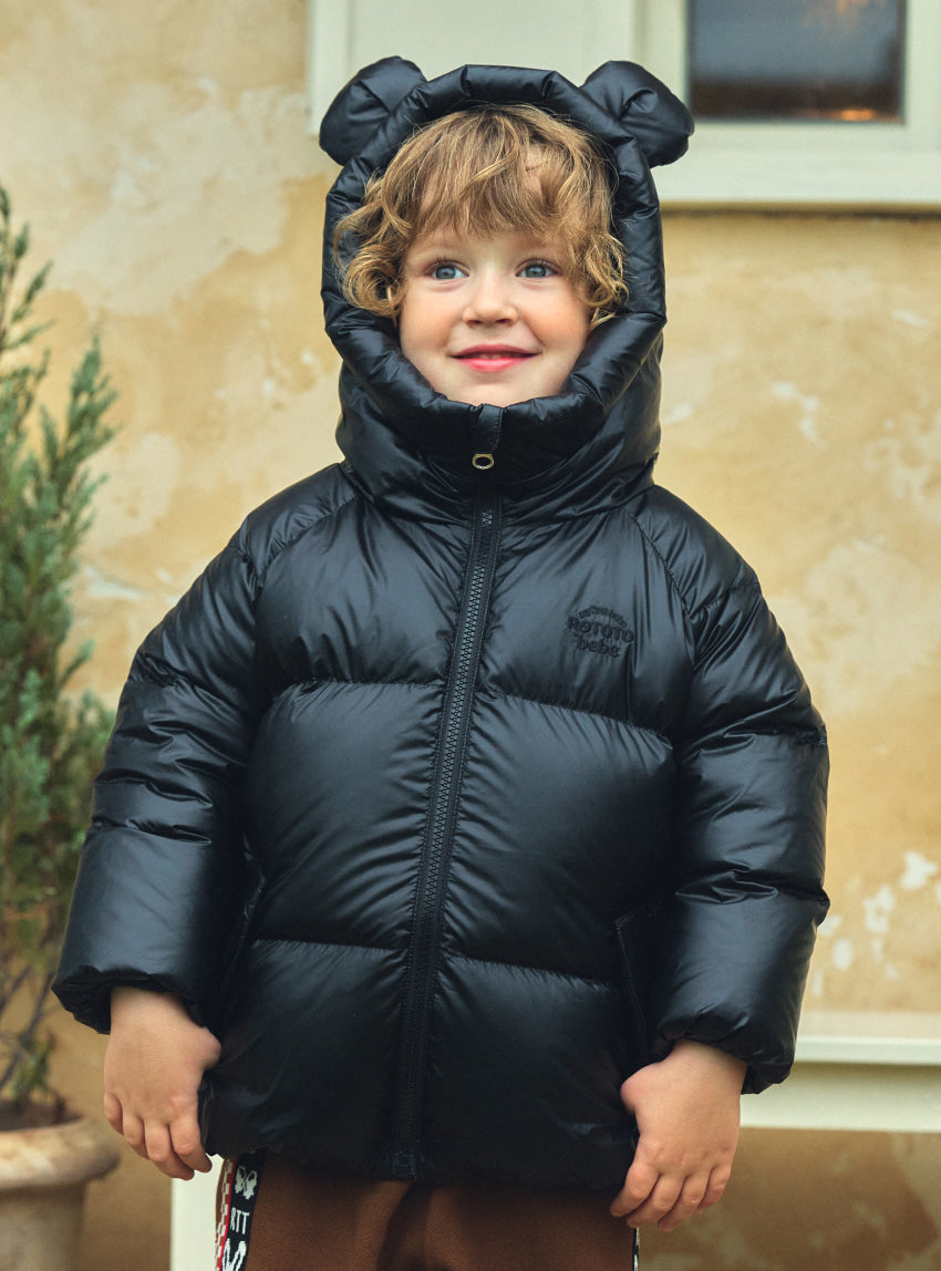 Glossy Polyester Mid-Length Down Jacket