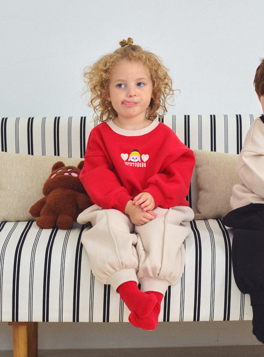 Brushed French Terry Color Block Loose Fit Set