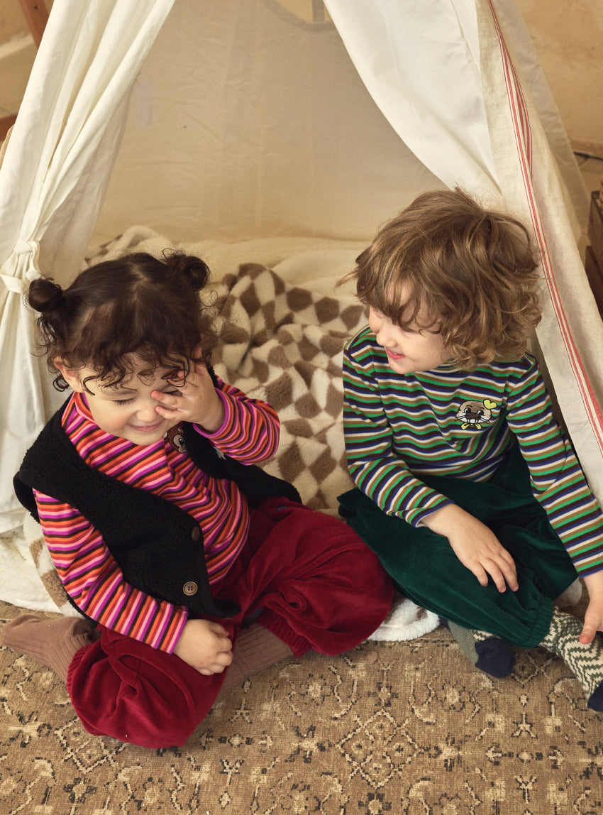 Double Brushed Fleece Stripe Turtleneck T-Shirt