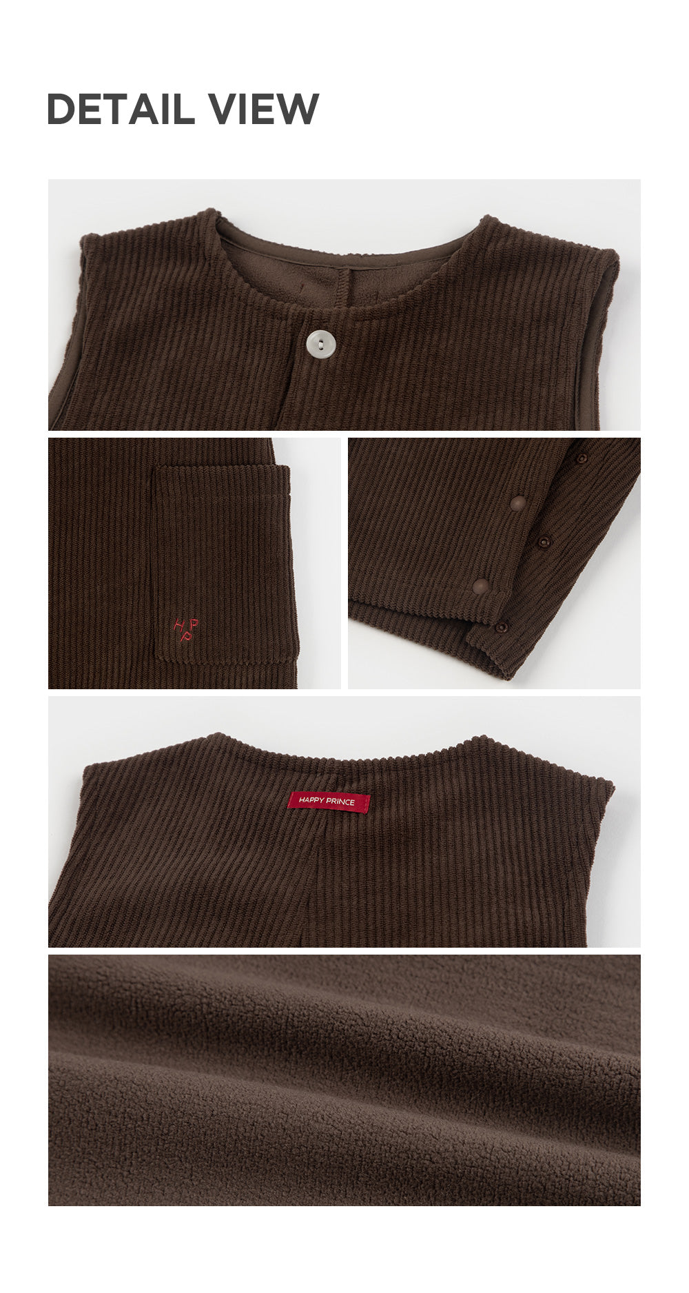 Brownie Fleece Lined Corduroy Baby Jumpsuit