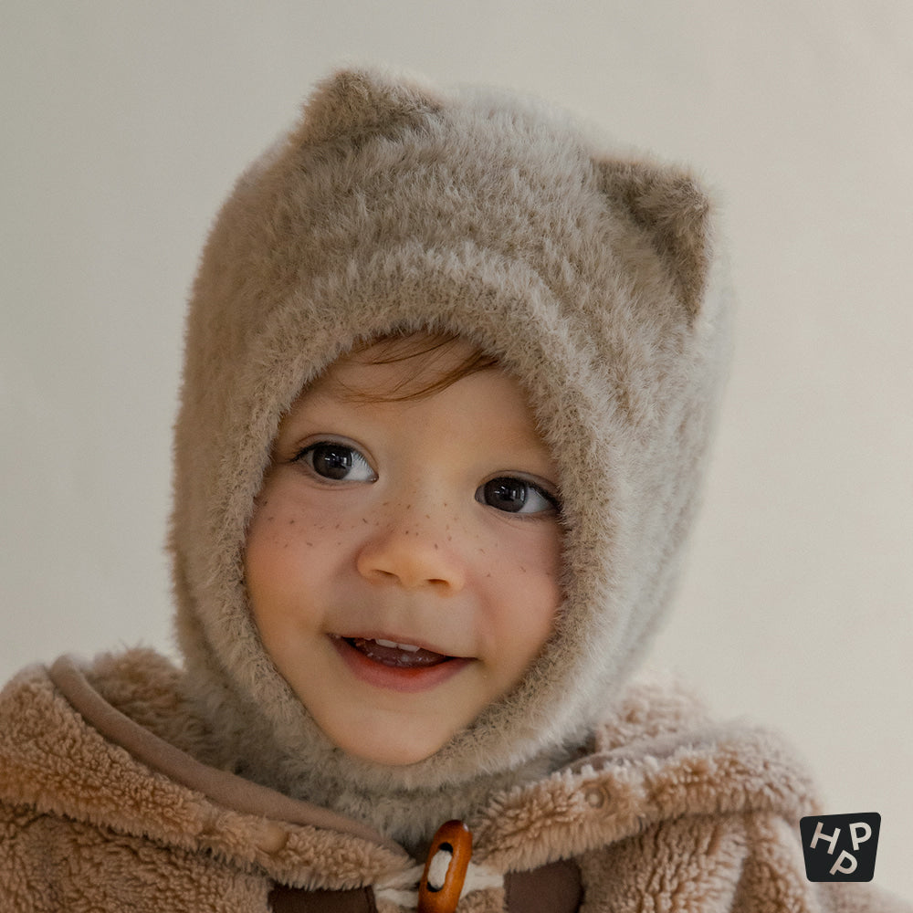 Mink Fluffy Knit Baby Balaclava