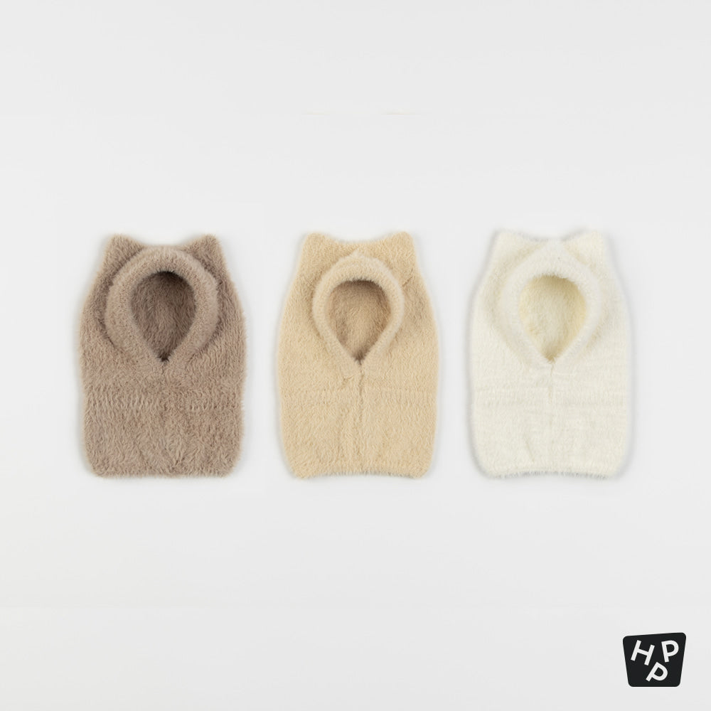 Mink Fluffy Knit Baby Balaclava