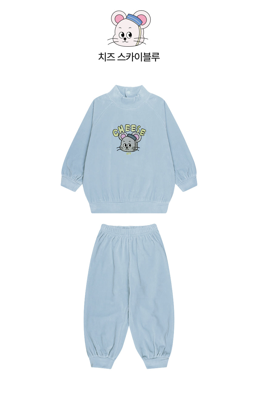 Velour Rib Mock Neck Raglan Set