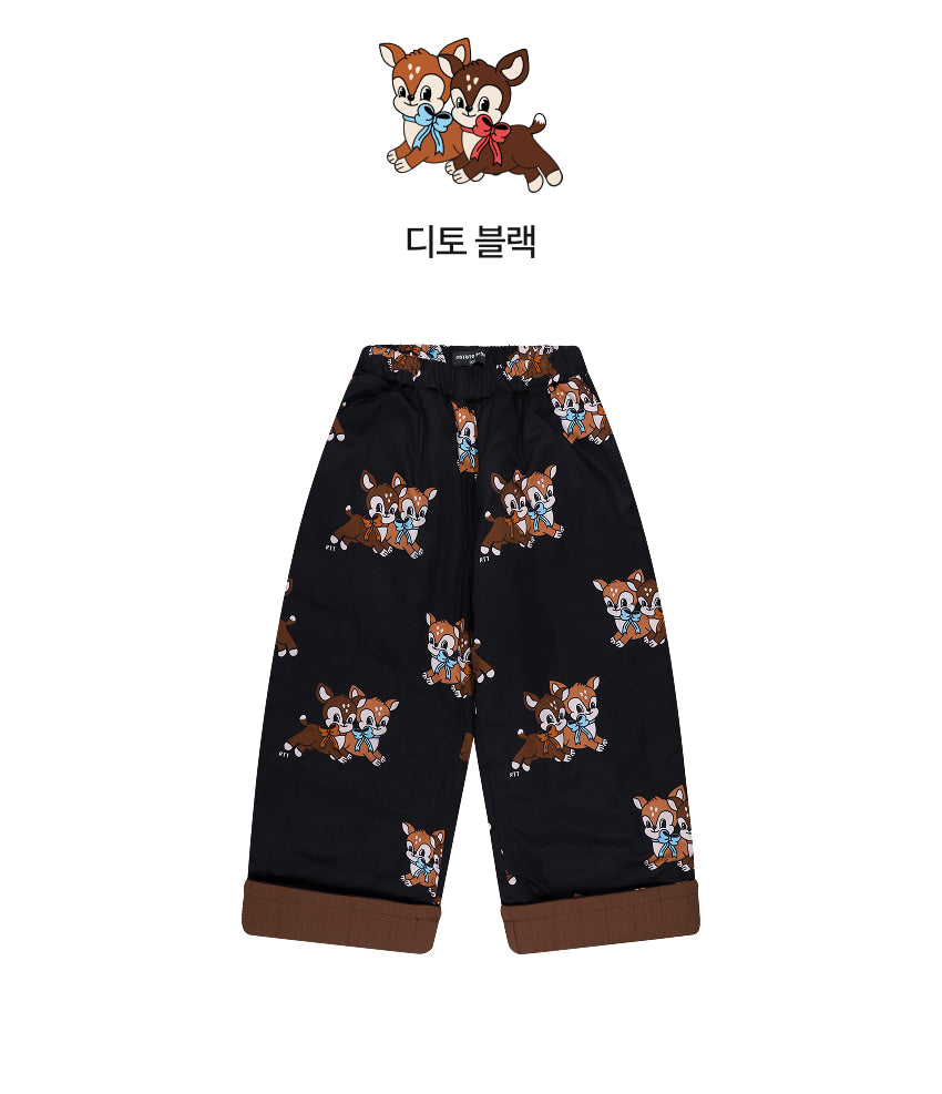 Woven Digital Print Padded Pants