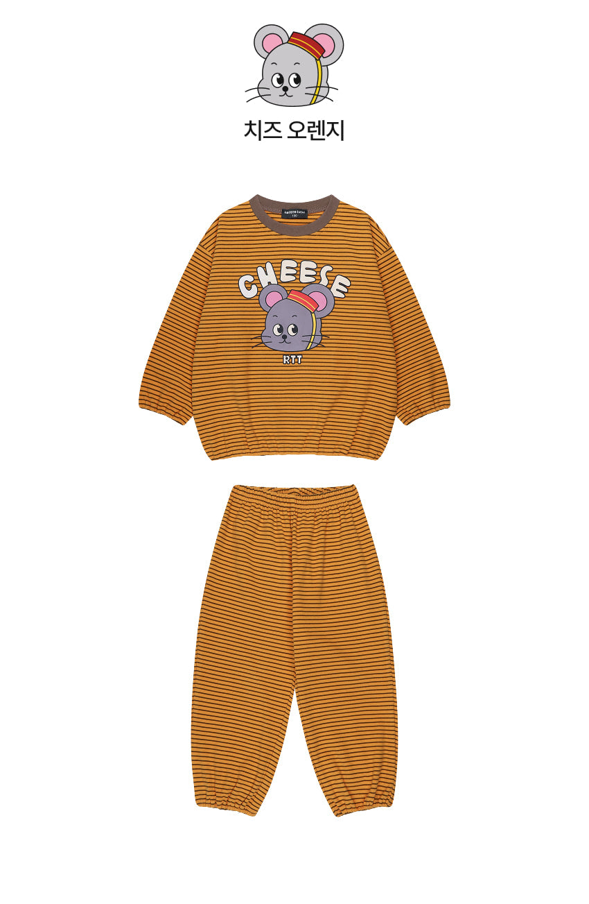 Double Brushed Fleece Stripe Loungewear Set