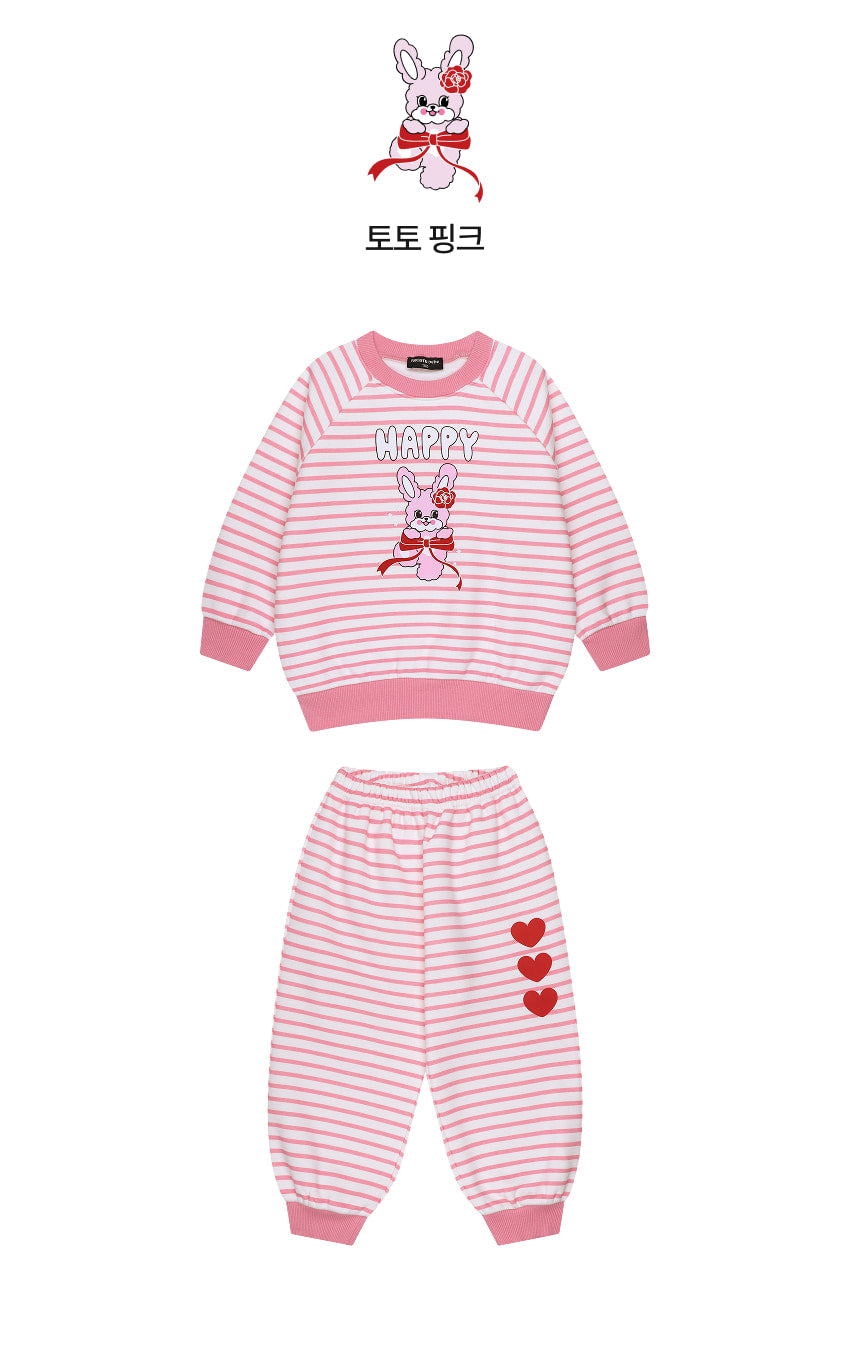 Brushed French Terry Stripe Raglan Set