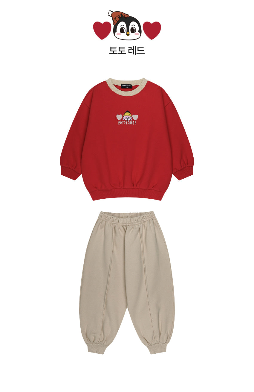 Brushed French Terry Color Block Loose Fit Set