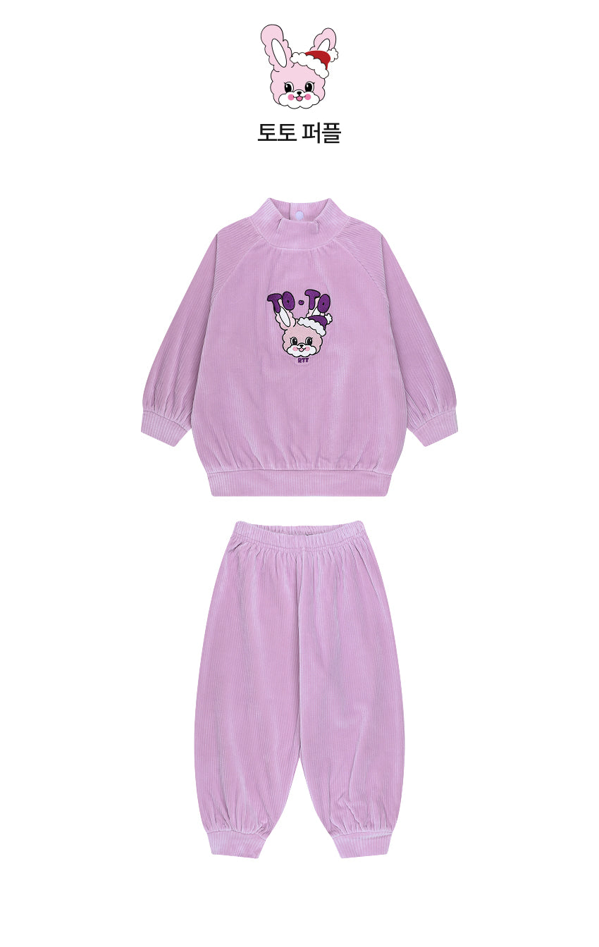 Velour Rib Mock Neck Raglan Set