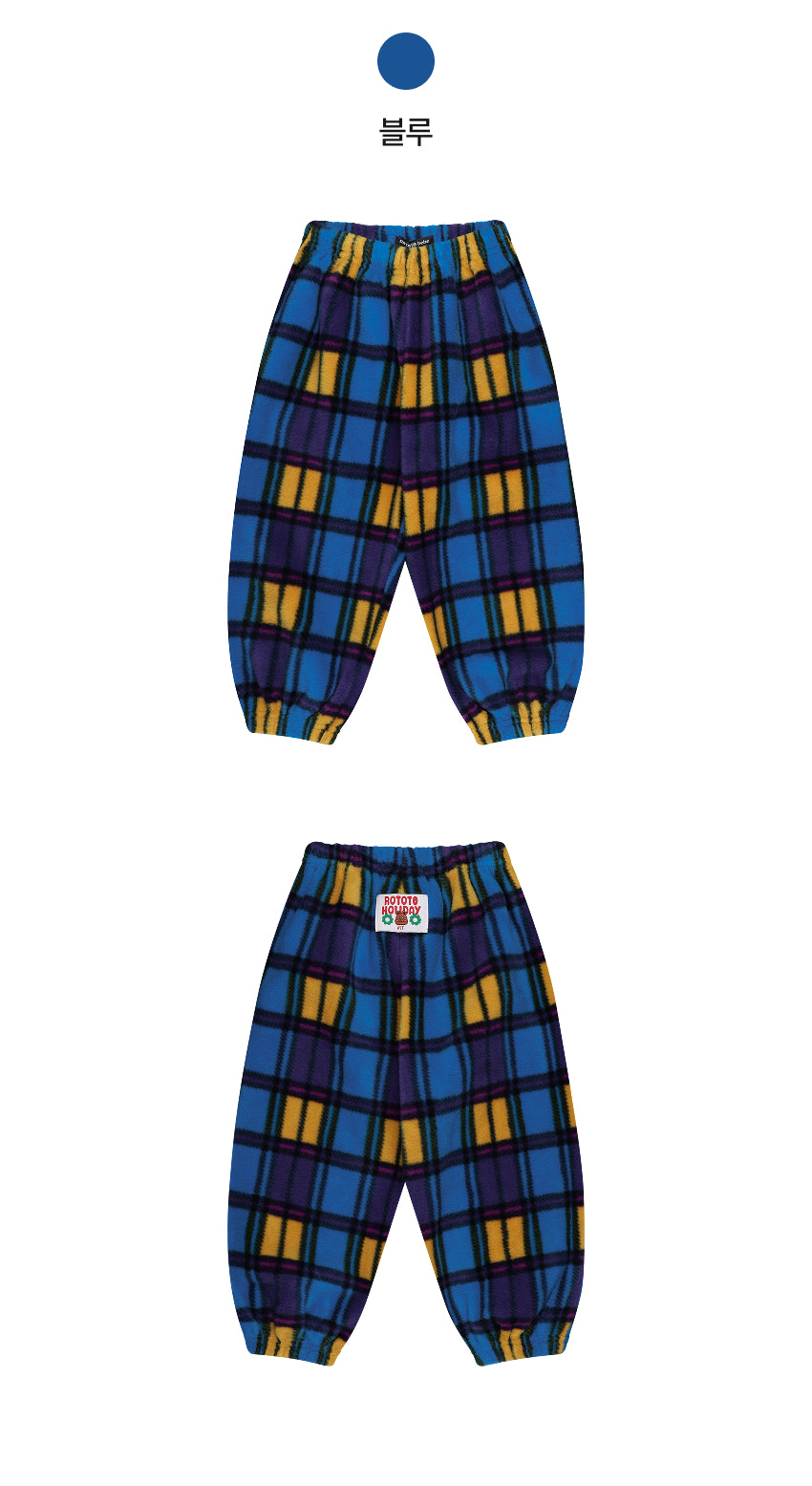 Fleece Check Loose Pants