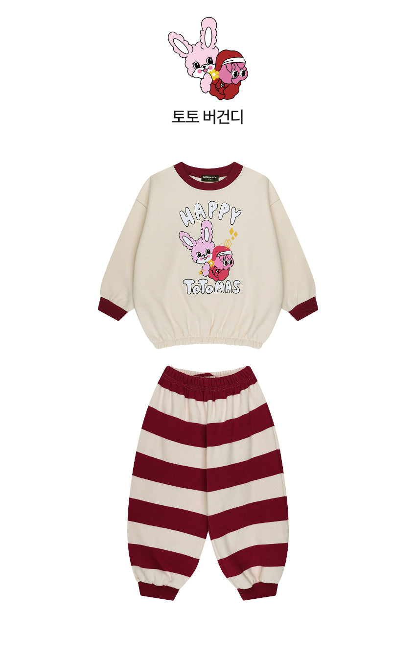 Brushed French Terry Stripe Loose Fit Set