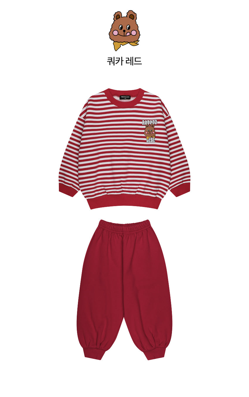 Brushed French Terry Stripe Loose Fit Set