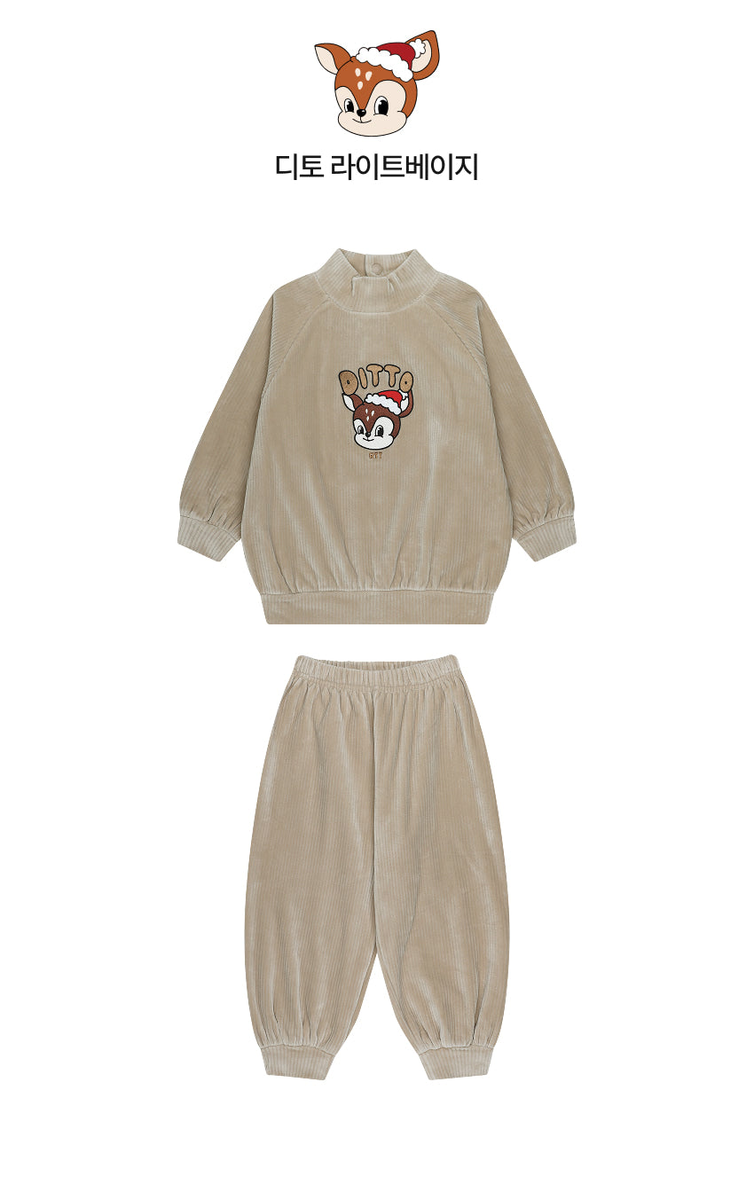 Velour Rib Mock Neck Raglan Set