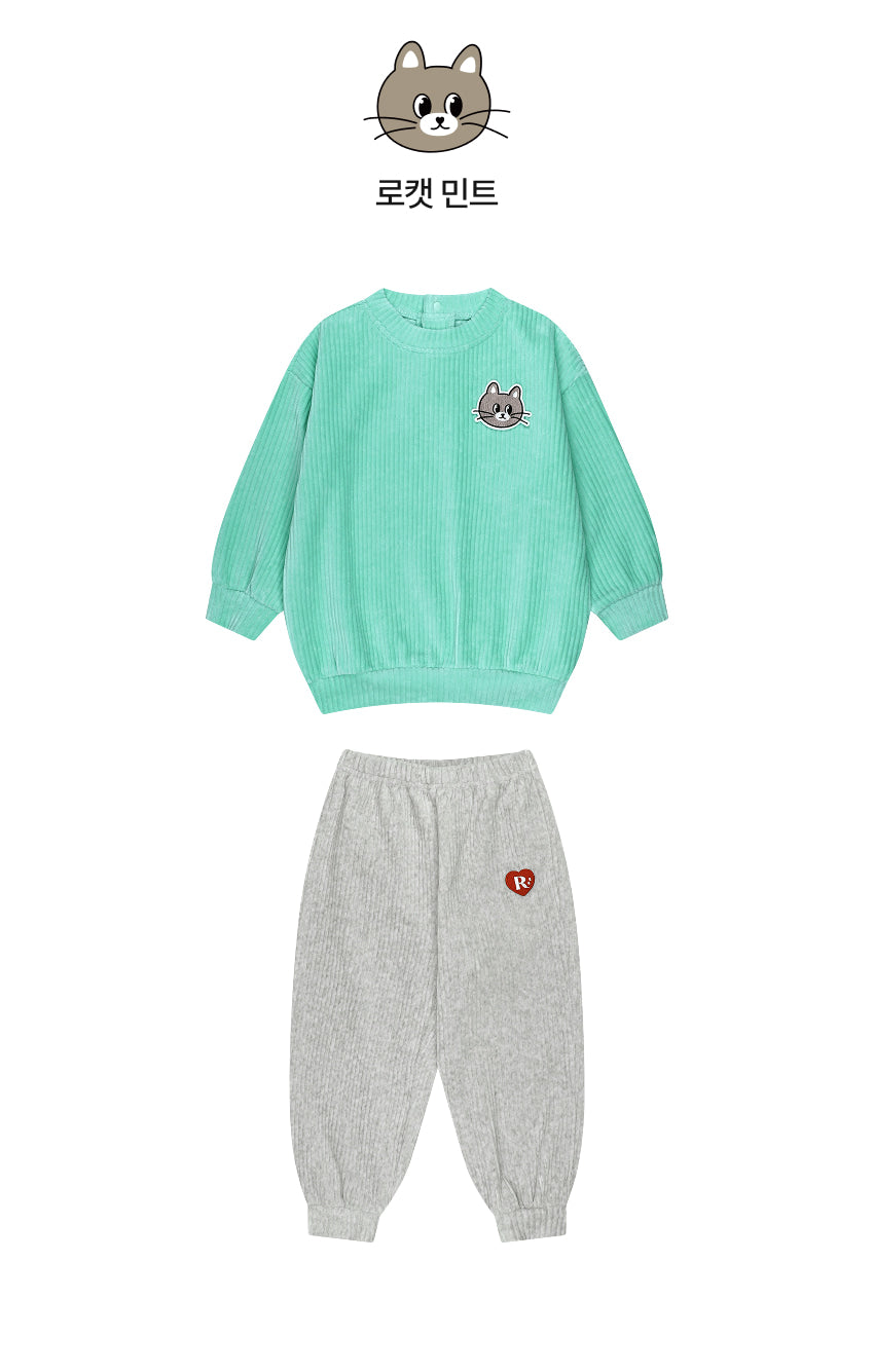 Velour Rib Cozy Two-Tone Set