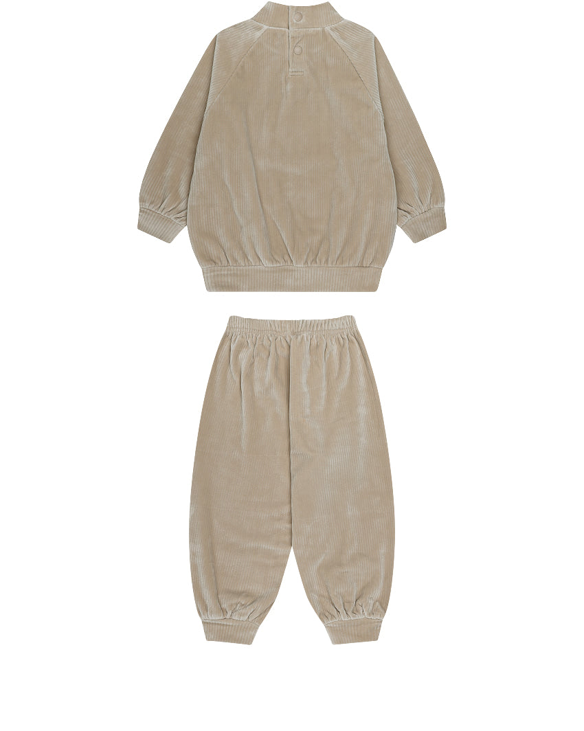 Velour Rib Mock Neck Raglan Set