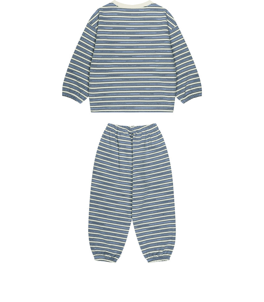 Double Brushed Fleece Retro Stripe Loungewear Set