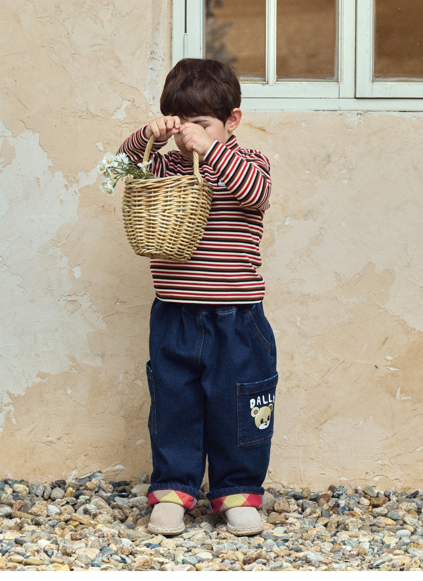 Denim Roll-Up Baggy Pants