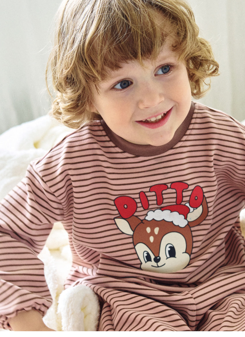 Double Brushed Fleece Stripe Loungewear Set