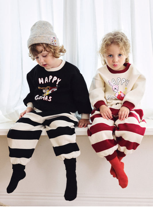 Brushed French Terry Stripe Loose Fit Set