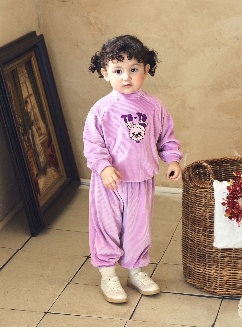 Velour Rib Mock Neck Raglan Set