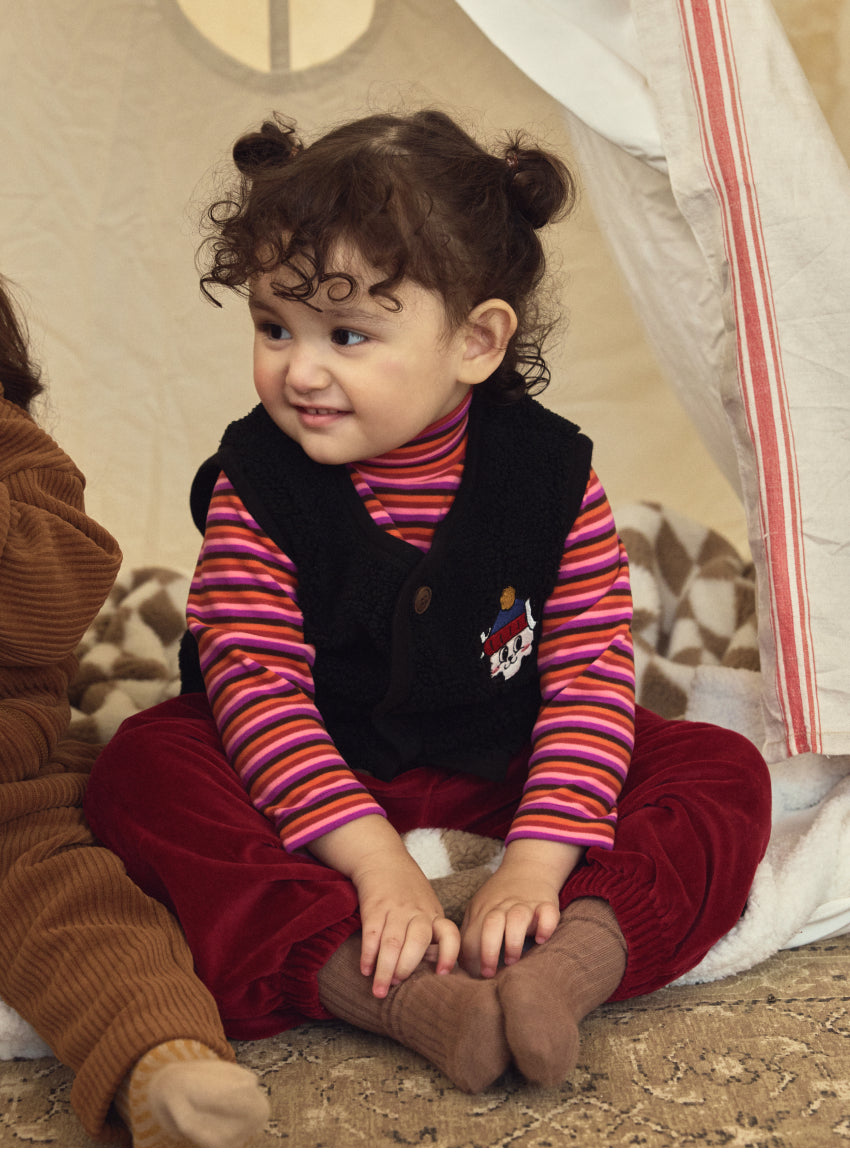 Double Brushed Fleece Stripe Turtleneck T-Shirt