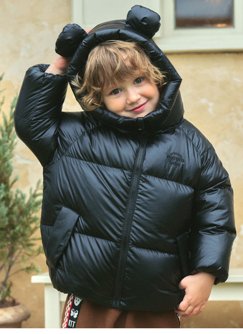 Glossy Polyester Mid-Length Down Jacket