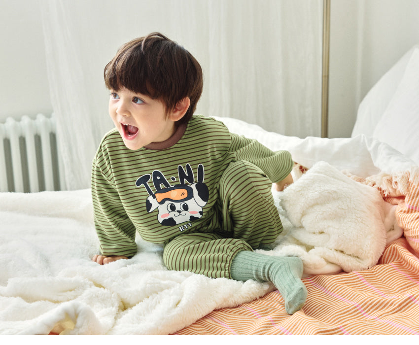 Double Brushed Fleece Stripe Loungewear Set