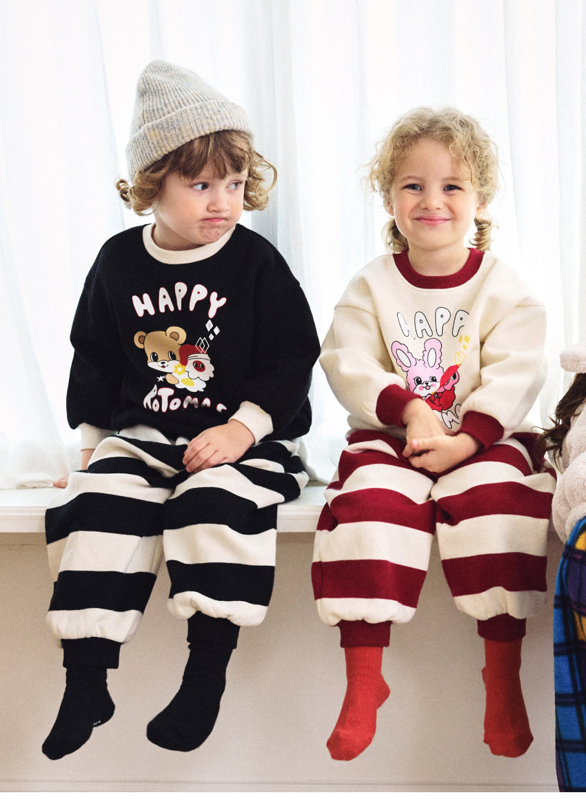 Brushed French Terry Stripe Loose Fit Set