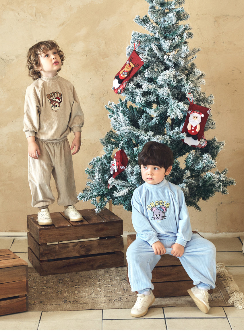 Velour Rib Mock Neck Raglan Set