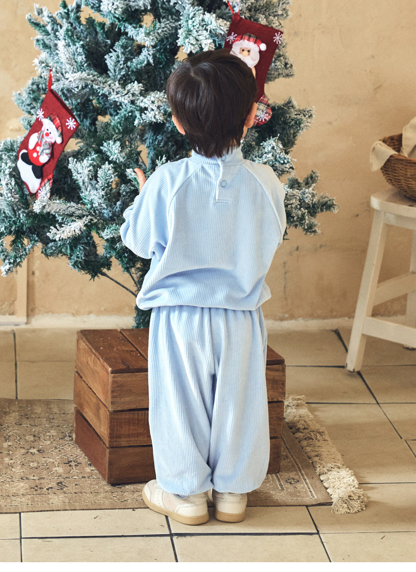 Velour Rib Mock Neck Raglan Set