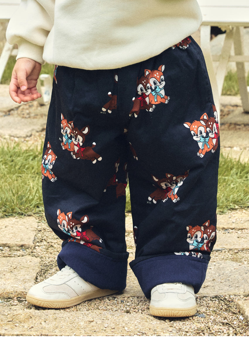 Woven Digital Print Padded Pants