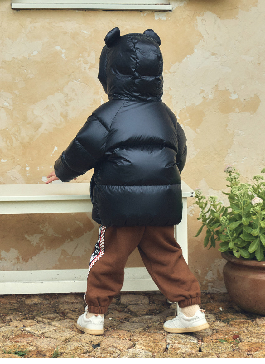 Glossy Polyester Mid-Length Down Jacket