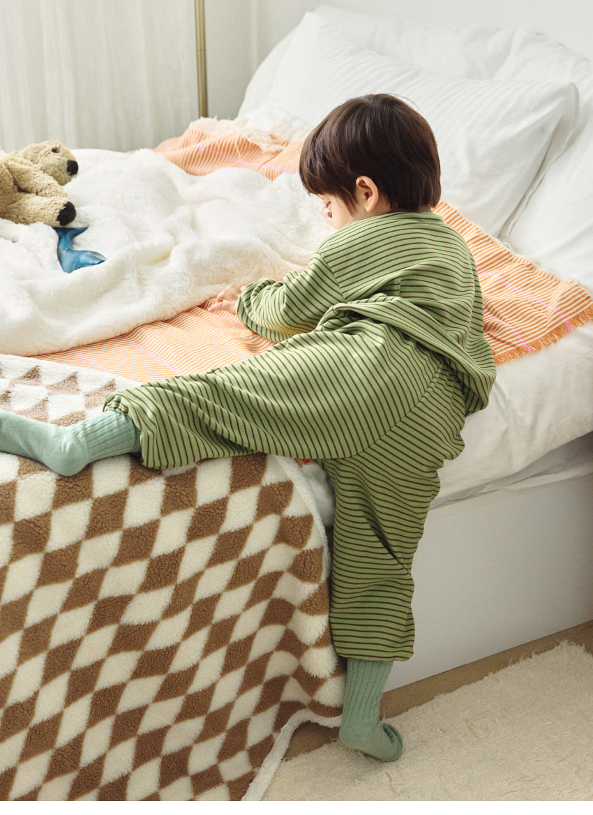 Double Brushed Fleece Stripe Loungewear Set