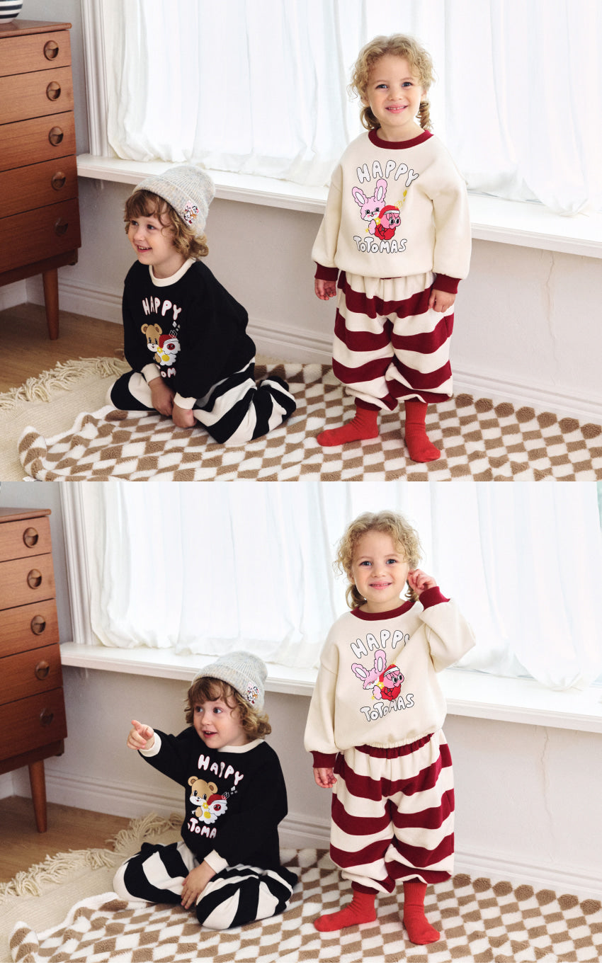 Brushed French Terry Stripe Loose Fit Set